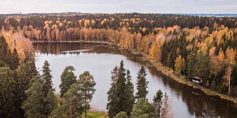 Niihama lake view in autumn