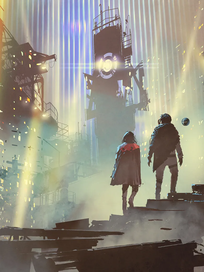 Couple In The Futuristic World