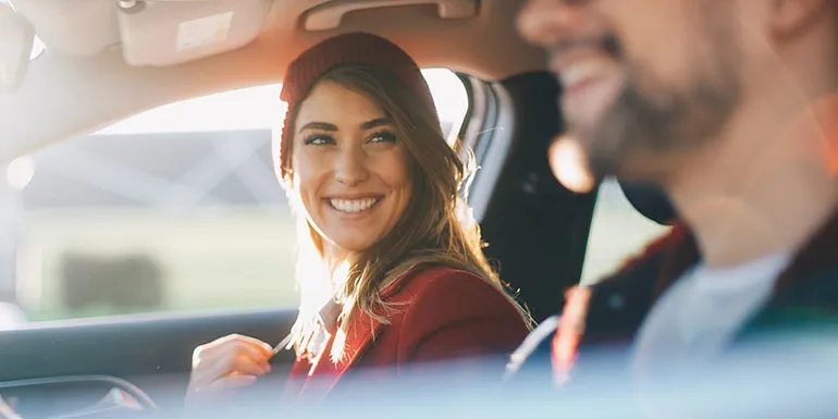 Car and happy customer
