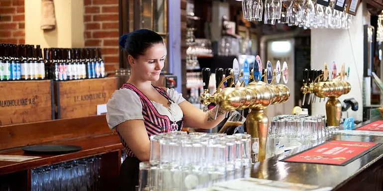 Brewery products are made right here on the premises.