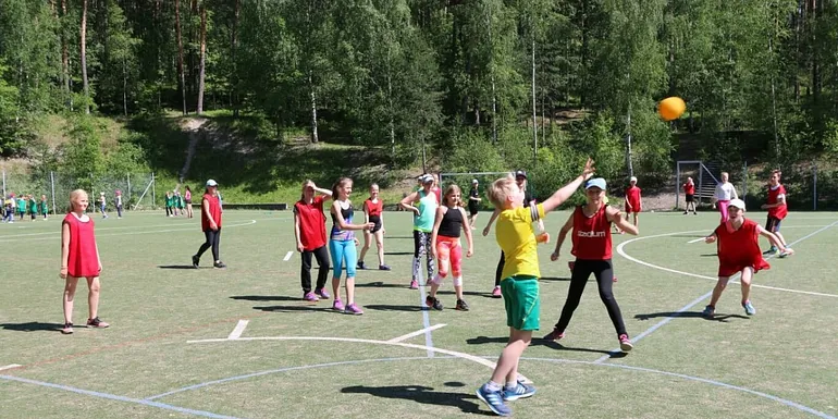 children at a sport camp