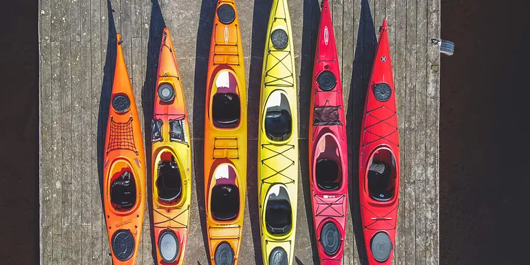 Kayaks from above.