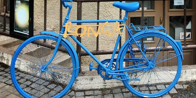 Galleria Ronga blue bicycle