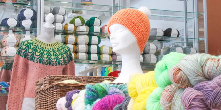Colorful yarns and knits