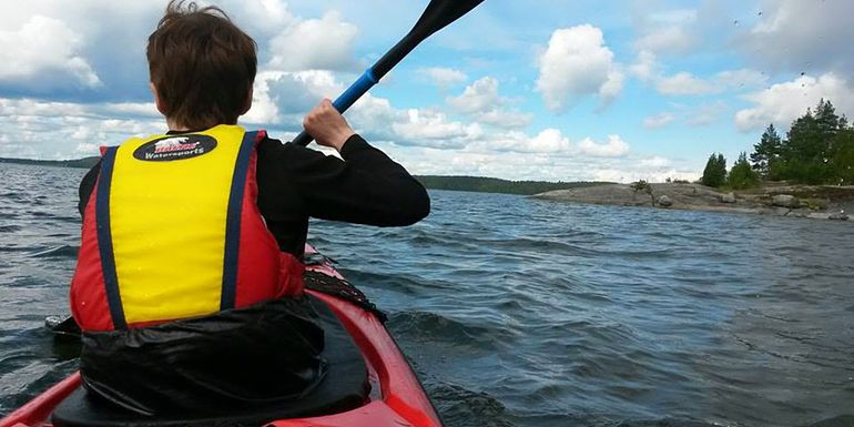 Take a kayaking trip in the beautiful scenery of Saarikylät.