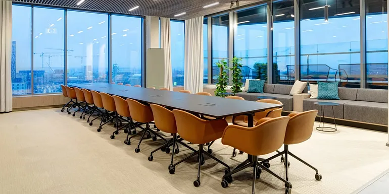 Interior on the meeting room of the VIP Sauna Aava.