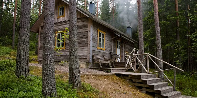 Traditional Finnish smoke sauna at Ylä-Tuuhonen Farm