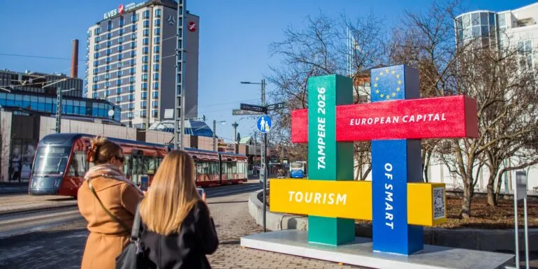 European Capital of Smart Tourism statue at Tampere