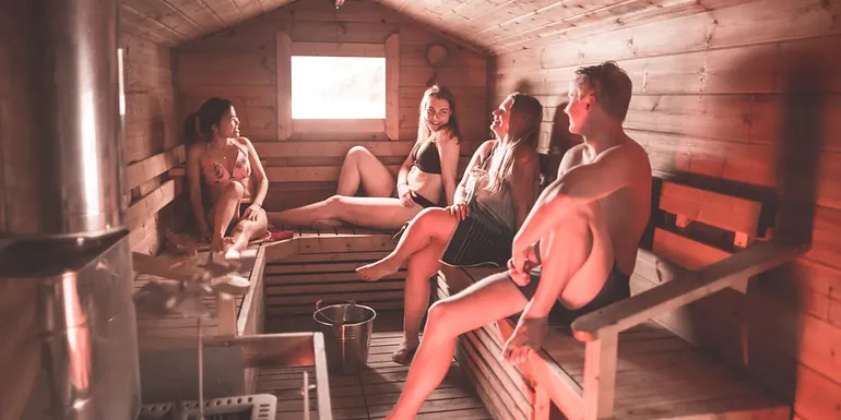 People in sauna.