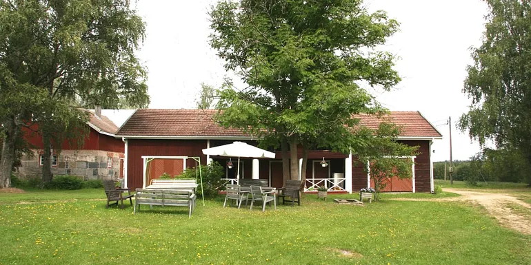 Two-Story Log Barn.