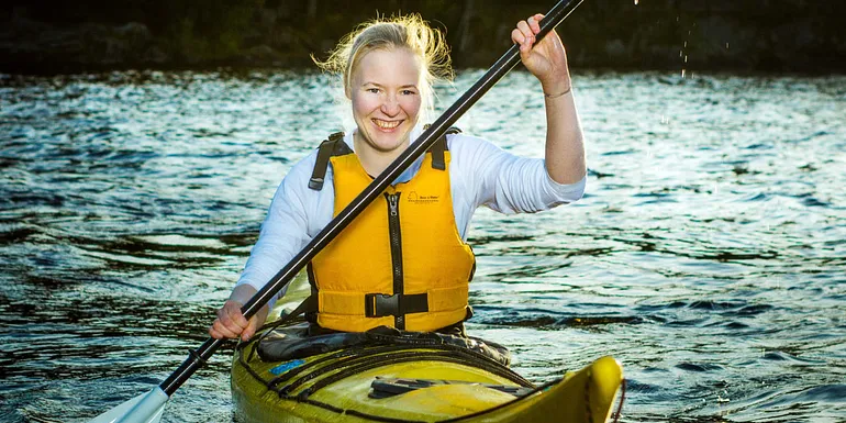 Lady in a kayak