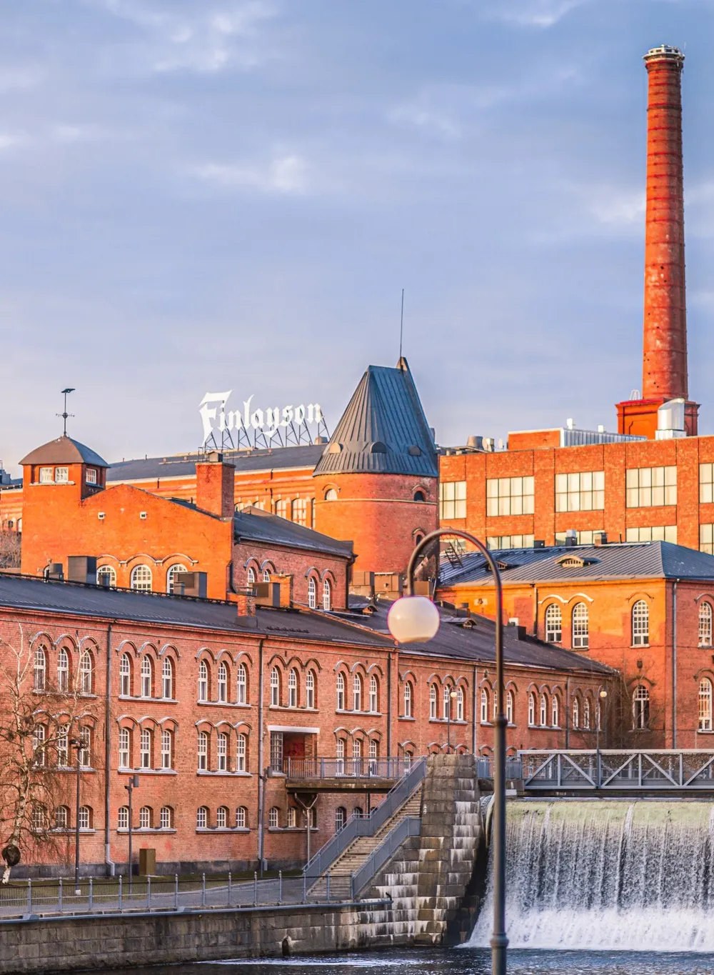 Tampere rapids and Finlayson area with Näsinneula observation tower