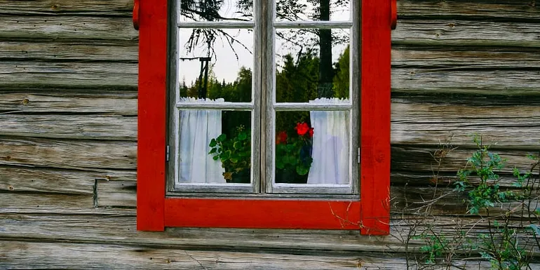 Old wall with a window.